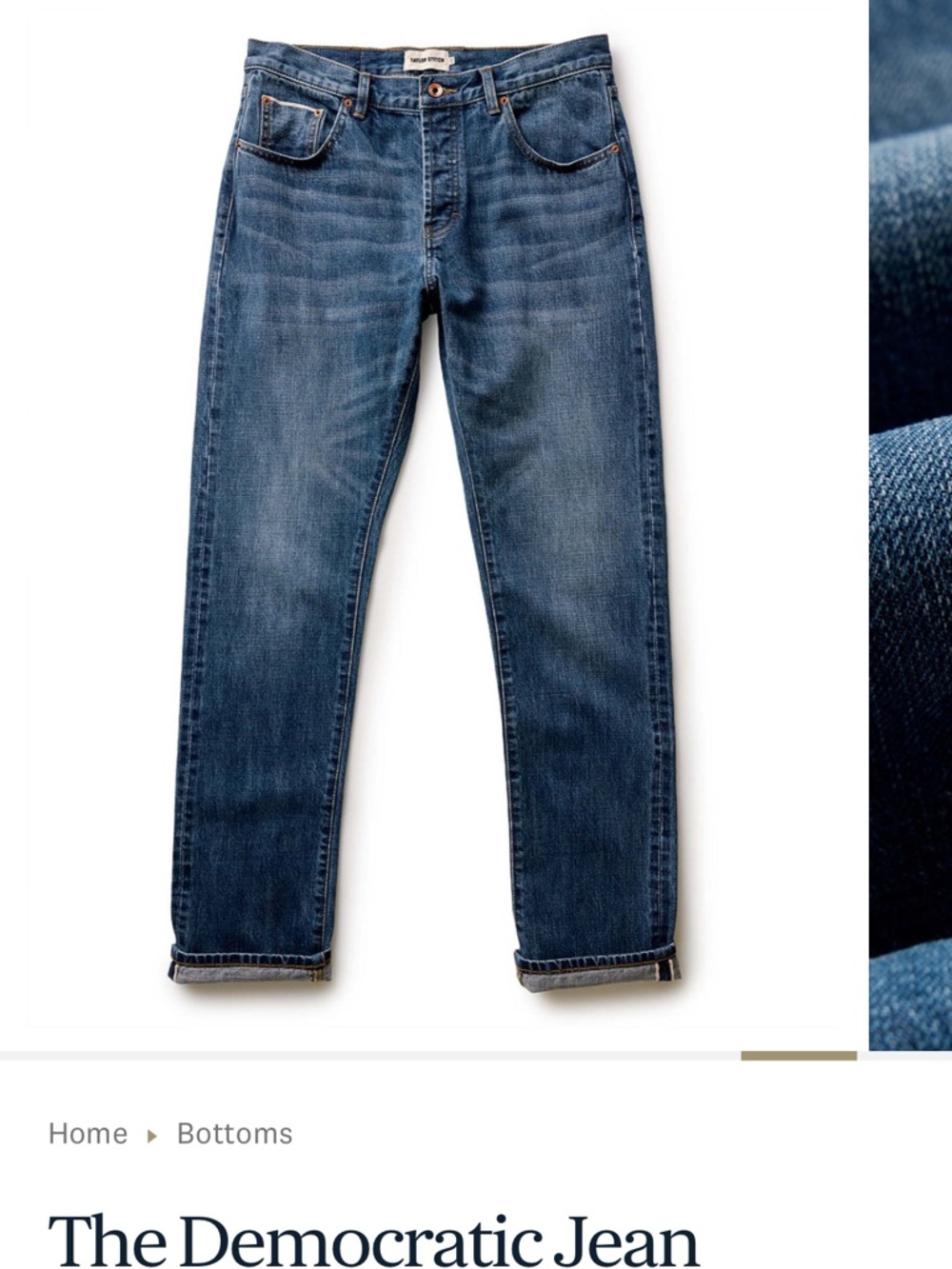 Taylor Stitch Straight-Leg Indigo Jeans